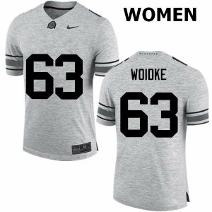 NCAA Ohio State Buckeyes Women's #63 Kevin Woidke Gray Nike Football College Jersey EEW6645SY